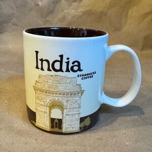 2013 Starbucks Collectors Series India Brown and White Coffee Mug. 16oz